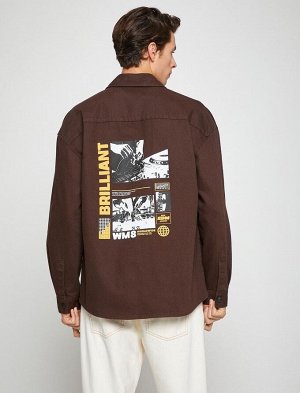 Базовая куртка-рубашка с карманами с принтом и застежками-кнопками