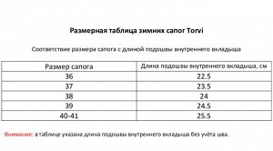 Женские зимние сапоги Torvi Онега ЭВА+ТЭП, 4-слойный вкладыш -40С, цвет серый