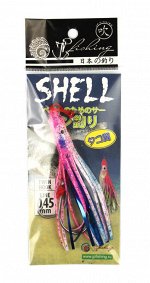 Октопус оснащённый JpFishing Shell Twin Hook 3.5&quot; (1шт, 9,5см, 0.45мм, twin 4/0, color 002)