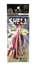 Октопус оснащённый JpFishing Shell Twin Hook 3.5&quot; (1шт, 9,5см, 0.45мм, twin 4/0, color 004)