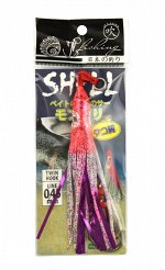 Октопус оснащённый JpFishing Shell Twin Hook 3.5&quot; (1шт, 9,5см, 0.45мм, twin 4/0, color 011)