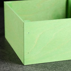 Коробка подарочная 20x20x10 см деревянная "23 февраля", с накладной крышкой, с печатью