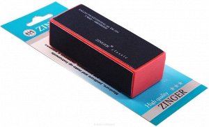 Zinger Бафик для шлифовки ногтей 3-х сторонний / Classic EK-101, 180/220/320 грит, черно-розовый