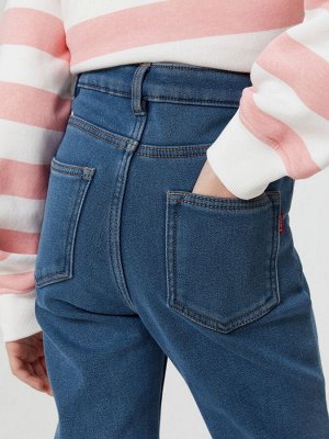 Брюки джинсовые (утепленные) детские для девочек Newt синий