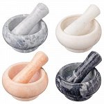 Ступка с пестиком, 9x4,5см, мрамор, 4 цвета