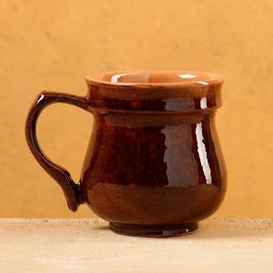 Кружка Риштанская керамика "Акташ", коричневая 330 мл