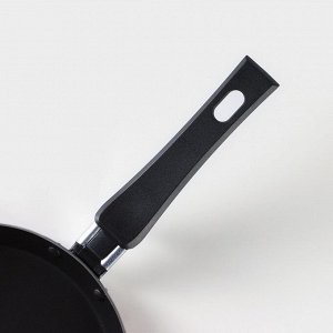 Сковорода блинная «Хит», d=18 см, пластиковая ручка, антипригарное покрытие, цвет чёрный