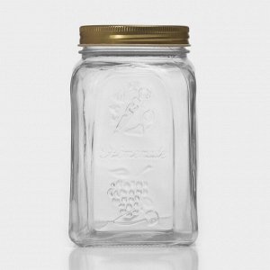 Банка для сыпучих продуктов стеклянная «Хоммейд», 1 л, с крышкой