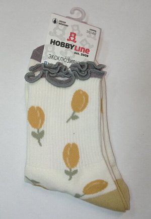 Hobby Line Носки женские эксклюзивная коллекция Желтые тюльпаны, р 36-40