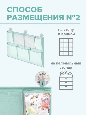 VAL KTR-B-S7 Органайзер на кроватку 7 отделений с пласт. вставками, 55*41 см, ПУТЕШАСТИКИ, шт