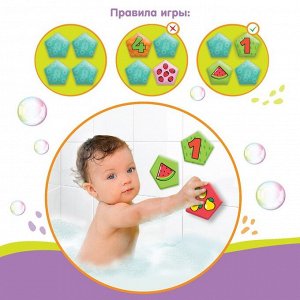 Мемо-игра Крошка Я «Весёлый счёт» развивающие наклейки - присоски для игры в ванне, найди пару, EVA, 6 пар, 12 стикеров