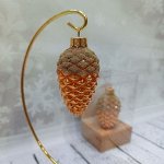 Ёлочное украшение &quot;Шишка в снегу&quot;, терракотовая, в подарочной упаковке, h-8см