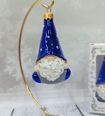 Ёлочное украшение &quot;Веселый бородач 2&quot; серый с синим, в подарочной упаковке h-10 см
