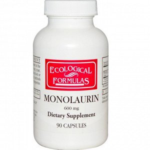 Монолаурин Cardiovascular Research Ltd., Экологические составы, монолаурин, 600 мг, 90 капсул.Пищевая добавка В состав монолаурина входит моноэфир жирной лауриновой кислоты. Благодаря особому методу п
