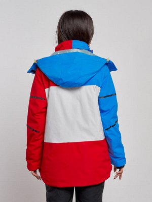 Горнолыжная куртка женская зимняя красного цвета 2322Kr