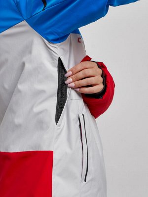 Горнолыжная куртка женская зимняя красного цвета 2322Kr