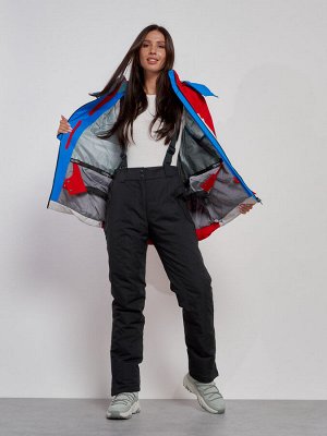 Горнолыжная куртка женская зимняя красного цвета 2322Kr