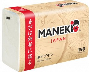 Салфетки бумажные Maneki Kabi 2 слоя 150 шт
