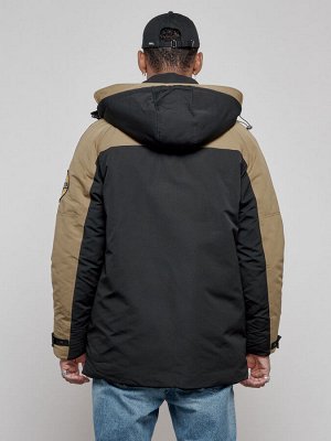 Куртка мужская зимняя с капюшоном молодежная черного цвета 88906Ch