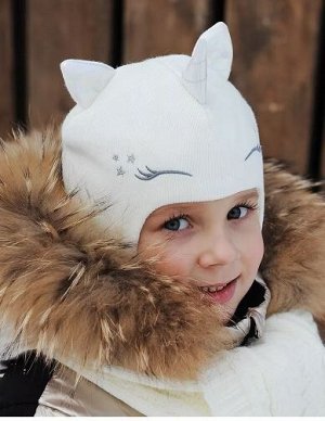 Чудо-кроха Шапка-шлем для девочки демисезонный белый
