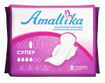 Женские ультратонкие хлопковые гигиенические прокладки Amallika супер 8 шт