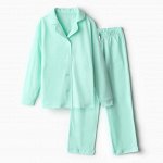 Пижама для девочки (рубашка и брюки) MINAKU, цвет мятный, рост 134 см 9538759