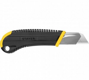 Нож с винтовым фиксатором STAYER HERCULES-25, 25 мм, (09141)