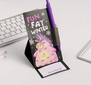 Ручка на открытке с бумажным блоком Fun winter, 20 листов