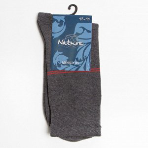 Nature Socks Носки мужские демисезонные серого цвета с цветной полоской.