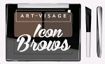 Art-Visage ICON BROWS тени компактные д/век монохрон. 2цвет. темно-коричневый т.102 / 9шт / 113932 Код: УТ-00759575