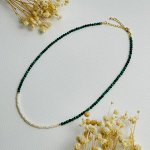 Бусы из Малахита с Жемчугом