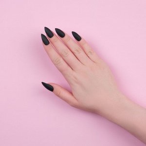 Накладные ногти, 24 шт., с клеевыми пластинами, форма миндаль, матовые, глянцевые, чёрные