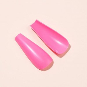 Накладные ногти, 24 шт, форма балерина, цвет розовый