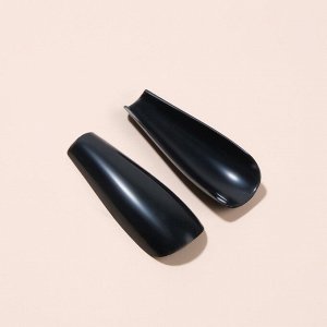 Накладные ногти, 24 шт, форма балерина, цвет чёрный