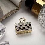 Краб для волос &quot;Шахматка&quot; прямоугольник, 2,5х2 см, золото