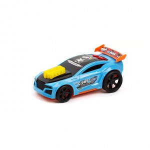 Машина детская с подвижными деталями "Уличный гонщик", свет, звук, 18 см голубой