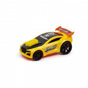Машина детская с подвижными деталями "Уличный гонщик", свет, звук, 18 см жёлтый