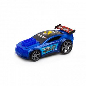 Машина детская с подвижными деталями "Гонщик", свет, звук, движение, 25 см синий