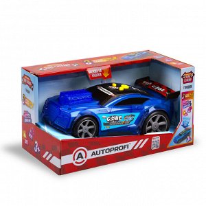Машина детская с подвижными деталями "Гонщик", свет, звук, движение, 25 см синий