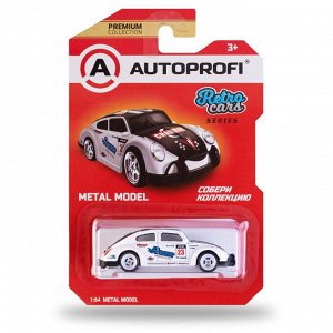 Машинка коллекционная 1:64, Серия RETRO CARS (VW Beetle), RET-002 чёрн./белый