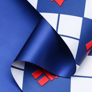 Пленка упаковочная для цветов, «Новогодний калейдоскоп», синяя 56 смx10 м