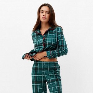 Пижама новогодняя женская (рубашка, брюки) KAFTAN Green mood
