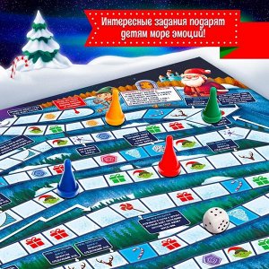Настольная игра ходилка-бродилка для детей «Морозная гонка», 2-4 игрока, 3+