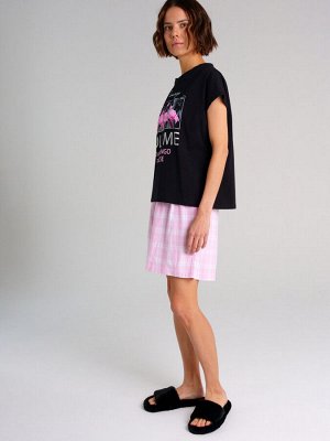 Комплект для женщин: фуфайка трикотажная (футболка), шорты текстильные