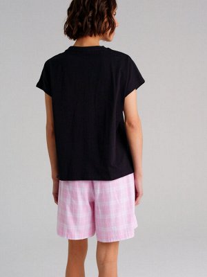 Комплект для женщин: фуфайка трикотажная (футболка), шорты текстильные