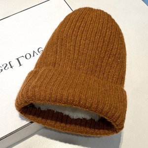 Шапка женская зимняя вязаная с отворотом