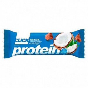 Фруктовый батончик Click с протеином, Кокос в молочном шоколаде, 40 г
