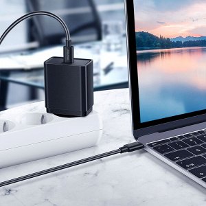 Кабель Type С, 1 м,  6А, для зарядки телефона (провод питания), S73 Type C черный,  60 вт (iK-3112-S73b)
