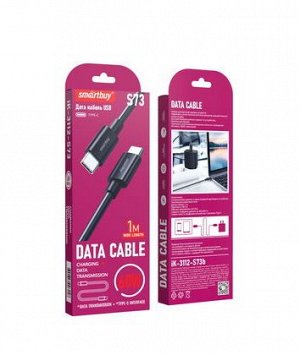 Кабель Type С, 1 м,  6А, для зарядки телефона (провод питания), S73 Type C черный,  60 вт (iK-3112-S73b)