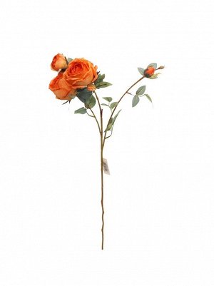 Роза 65 см 3 цветка с бутонами цвет оранжевый HS-6-25
